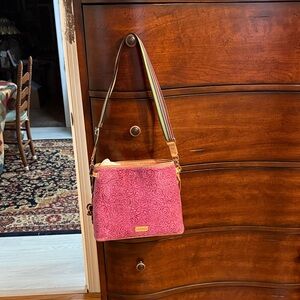 Consuela Pink Embossed Shoulder Bag